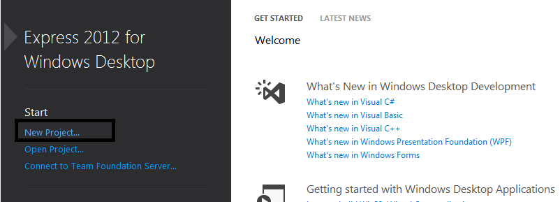 Visual Studio Express for Desktop