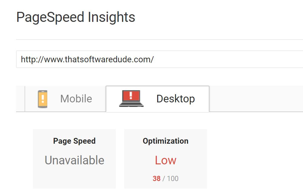 Google says my website is slow, and that's alright