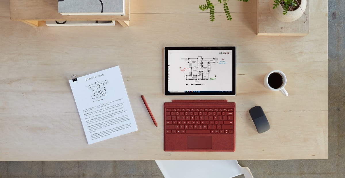 Surface Pro 7 laptop on table