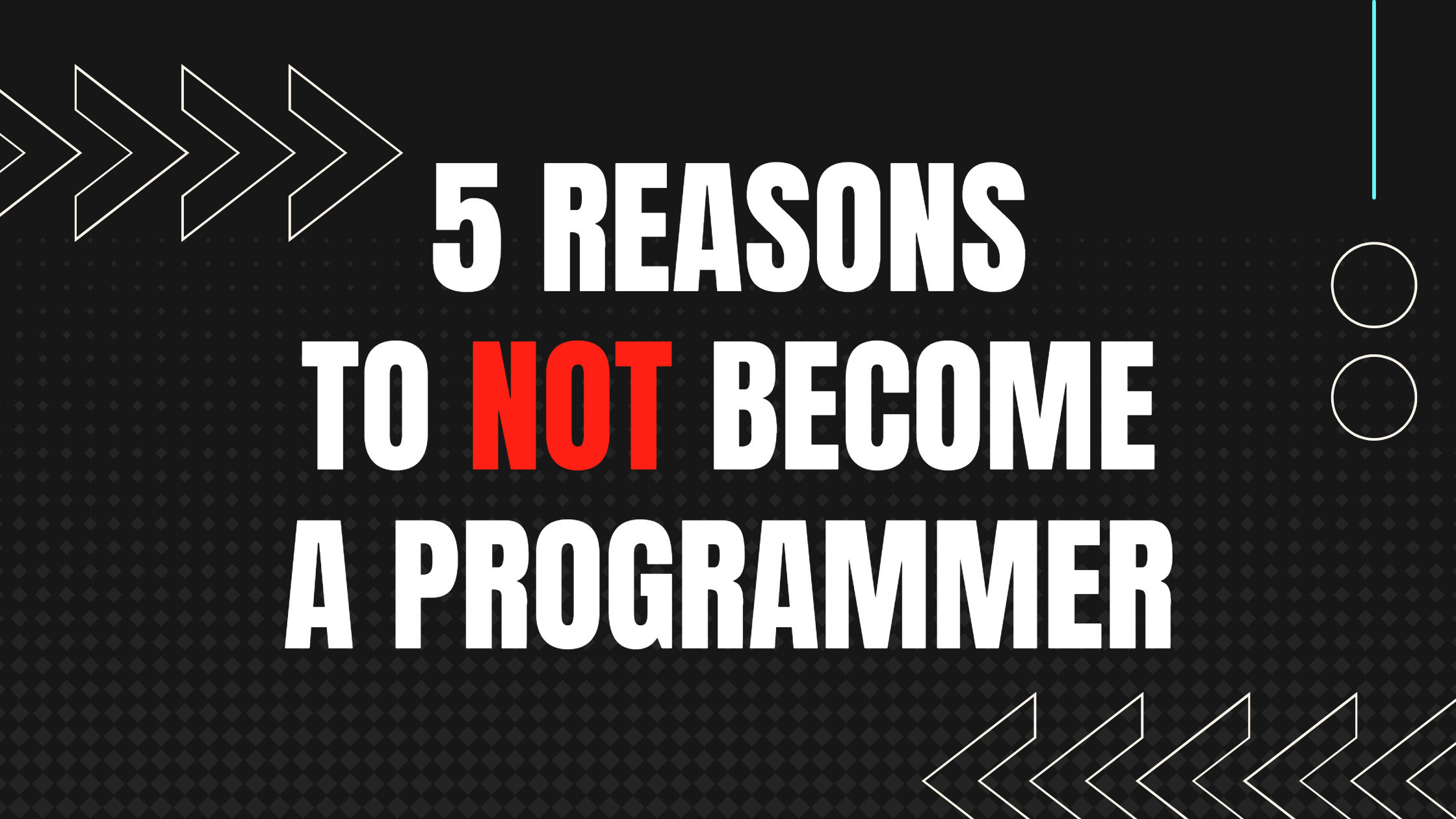 Top 5 reasons to not become a software developer