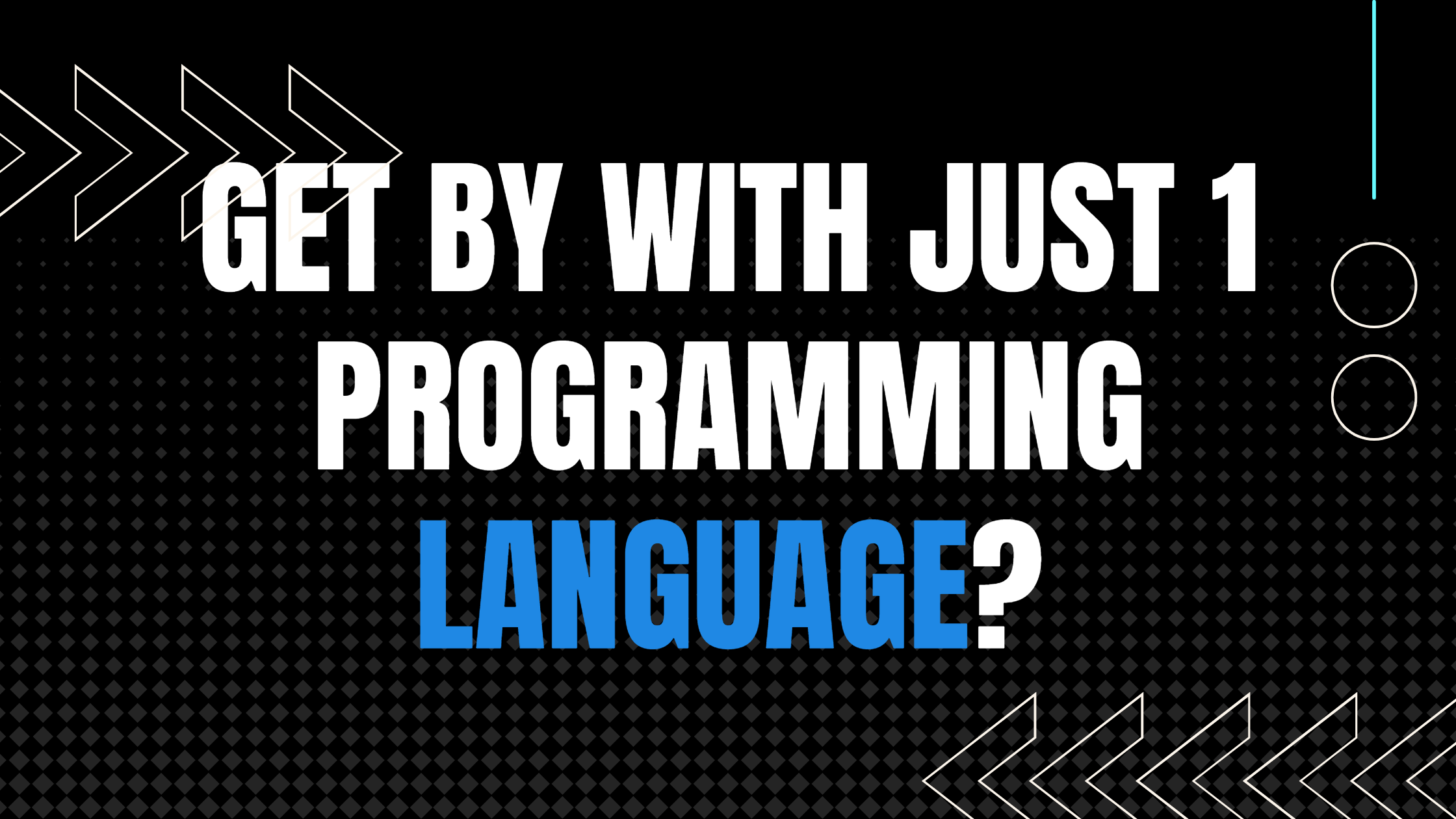 Can you get by with just 1 programming language?