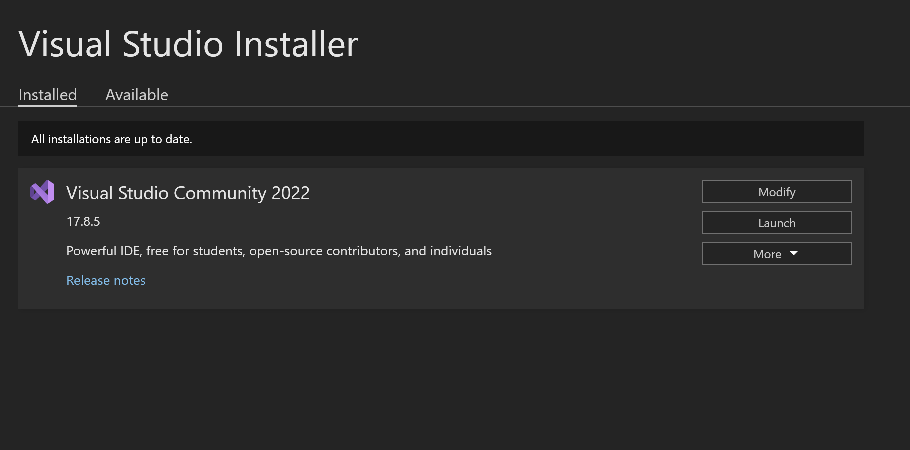 visual studio installer